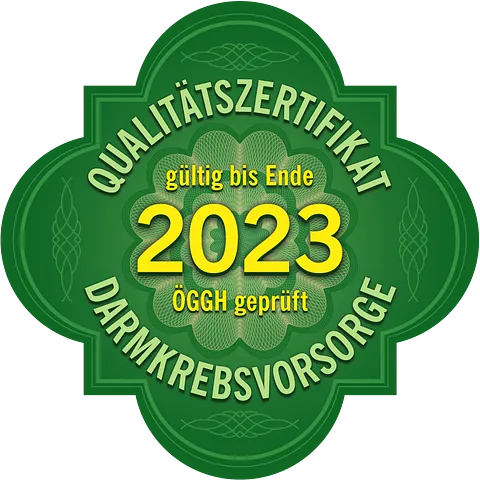 Qualitätszertifikat Darmkrebsvorsorge 2023